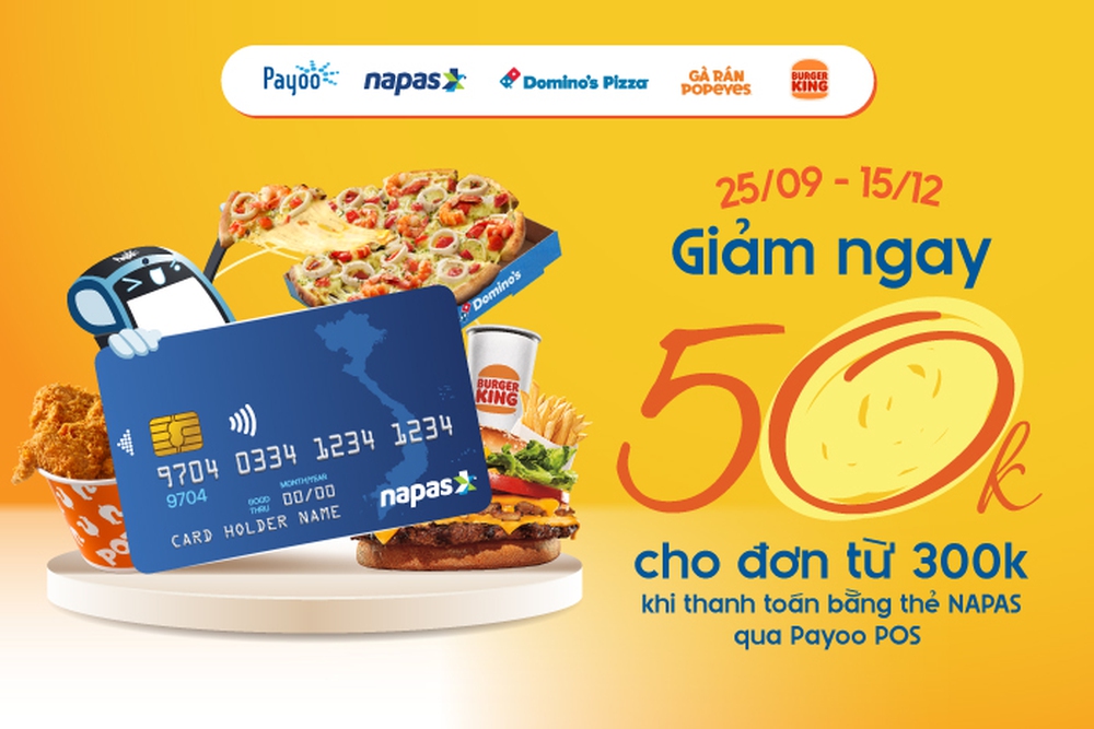 매일 맛있는 음식을 즐기고 NAPAS 카드로 결제 시 50,000VND 즉시 할인!!