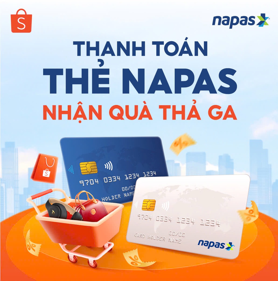 SHOPEE와 NAPAS 카드로 결제 시 50,000 VND 할인 즐기!